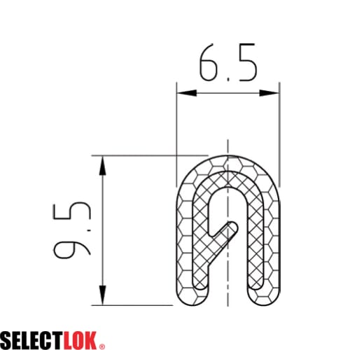 Rubber Edge Protection Medium Profile (7m Roll) - Grip: 1.0mm to 2.0mm