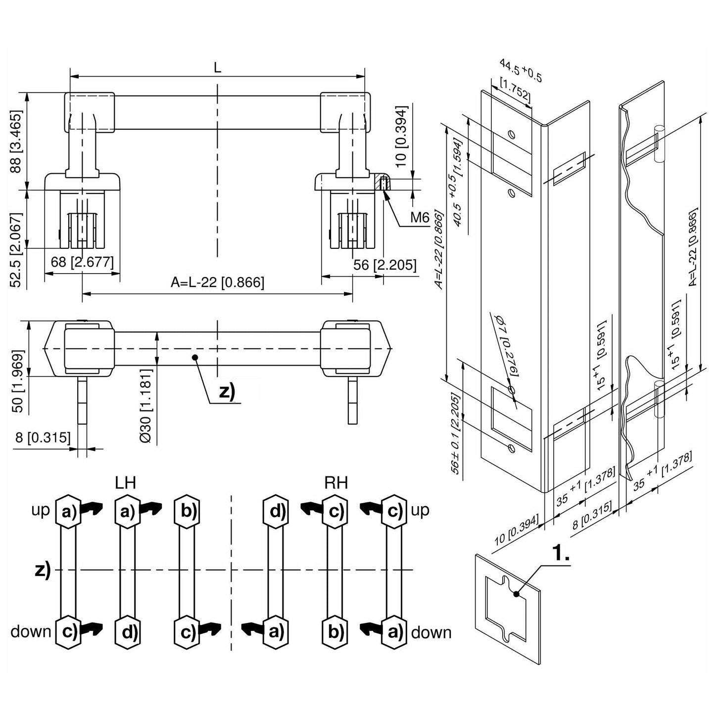 DIRAK 6-1600: Pipe Handle System - Tube / Pipe ONLY (Steel)