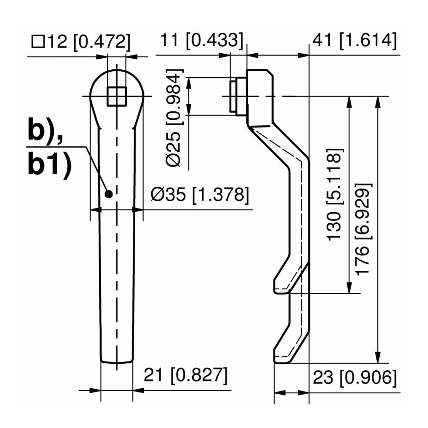 Dirak Handle Inside, for Heavy Duty Latch System