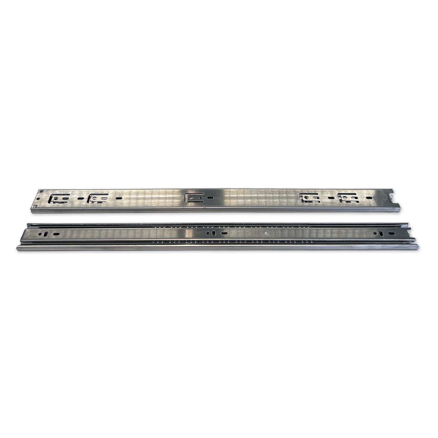 Light-Duty SS Drawer Slides - 45kg Rating (Pair / Stainless Steel)