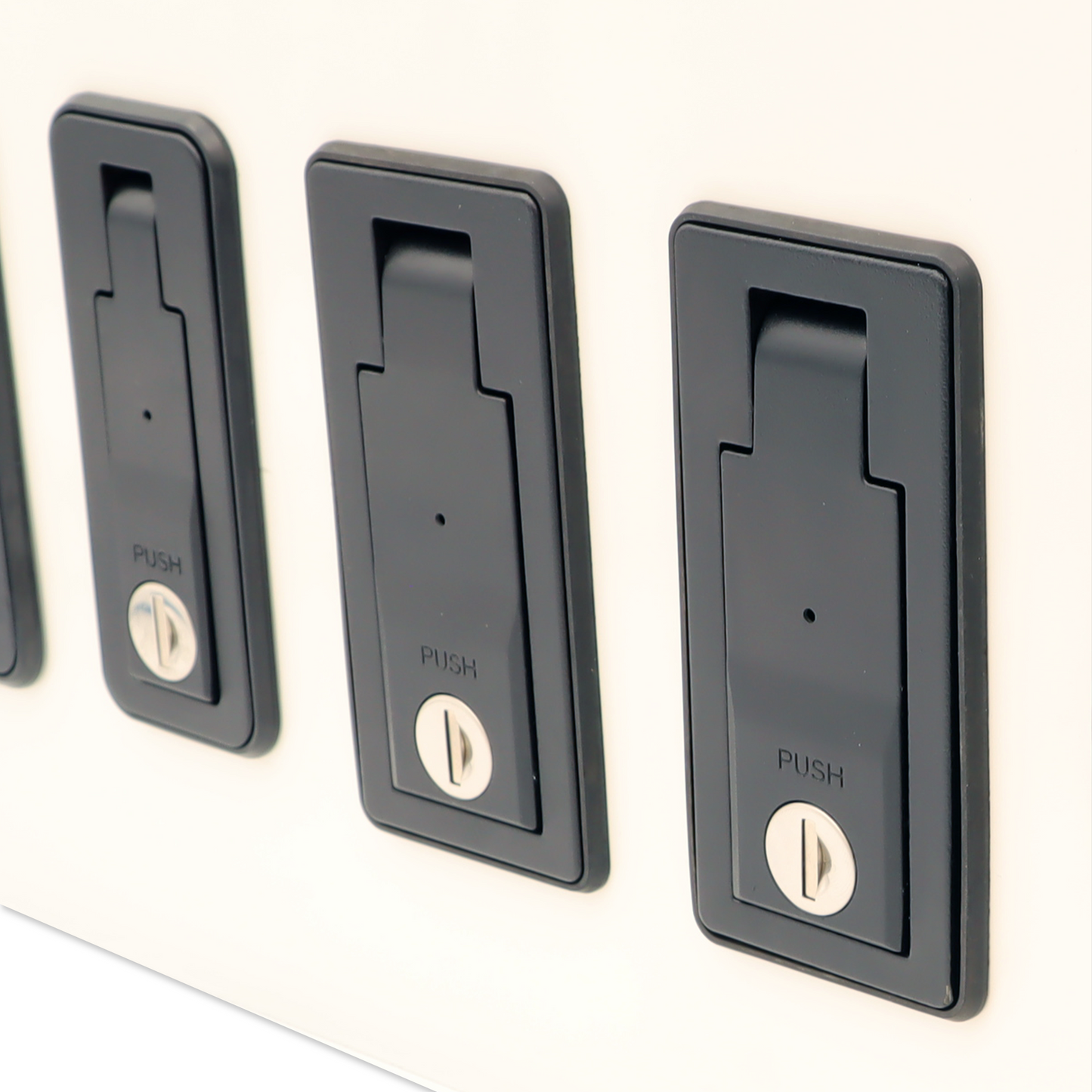 ELS | NP0044: Full Length Push-Button Compression Latch, Int. Central Locking - Small (Black, 6V)