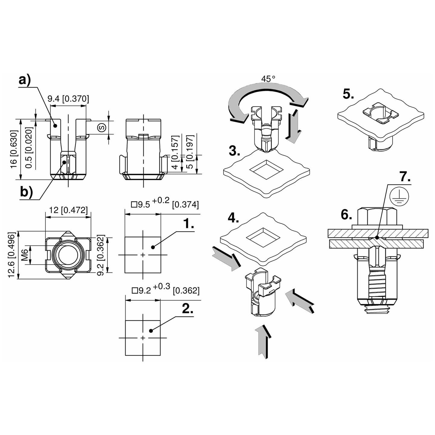 Dirak Grounding Cage Nut
