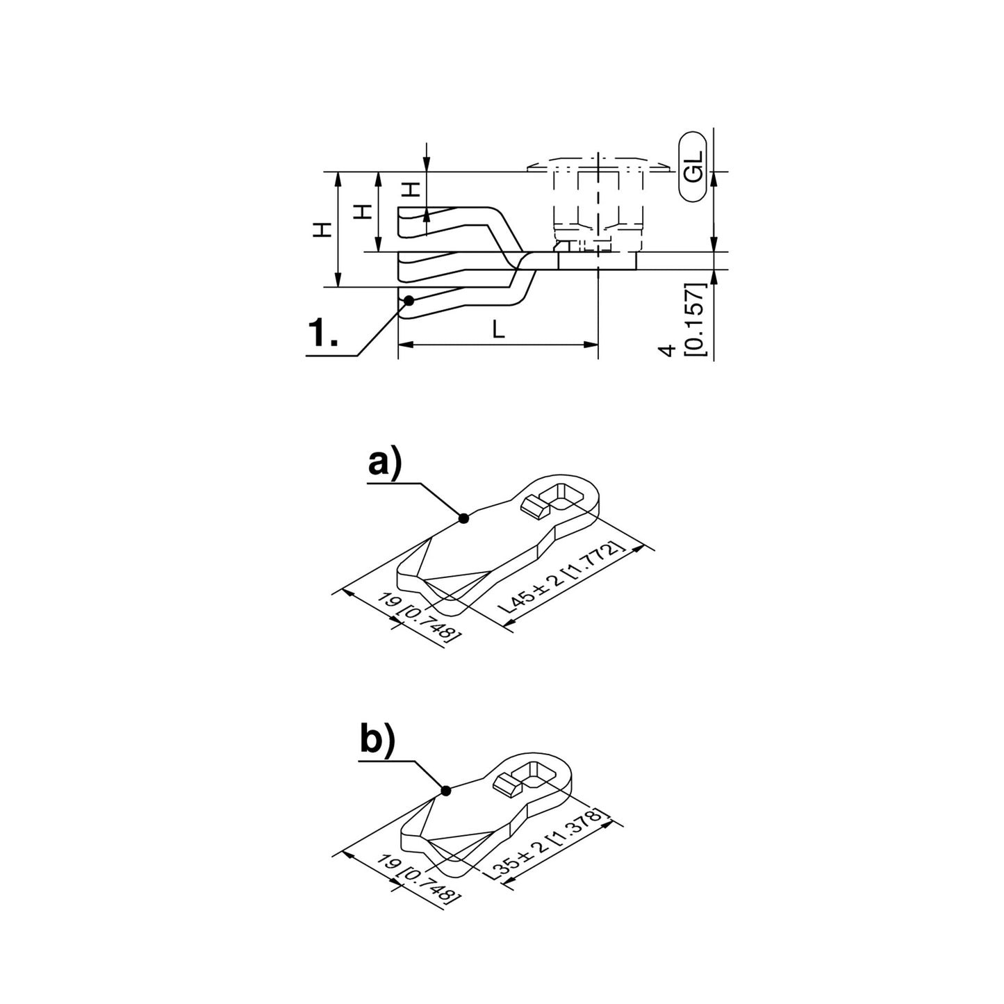 Dirak Stainless Steel Cam With Stopper (L:45mm / L:35mm)