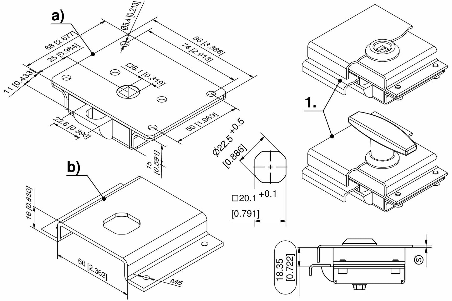 Dirak Heavy Duty Slam Latch and Lock Support