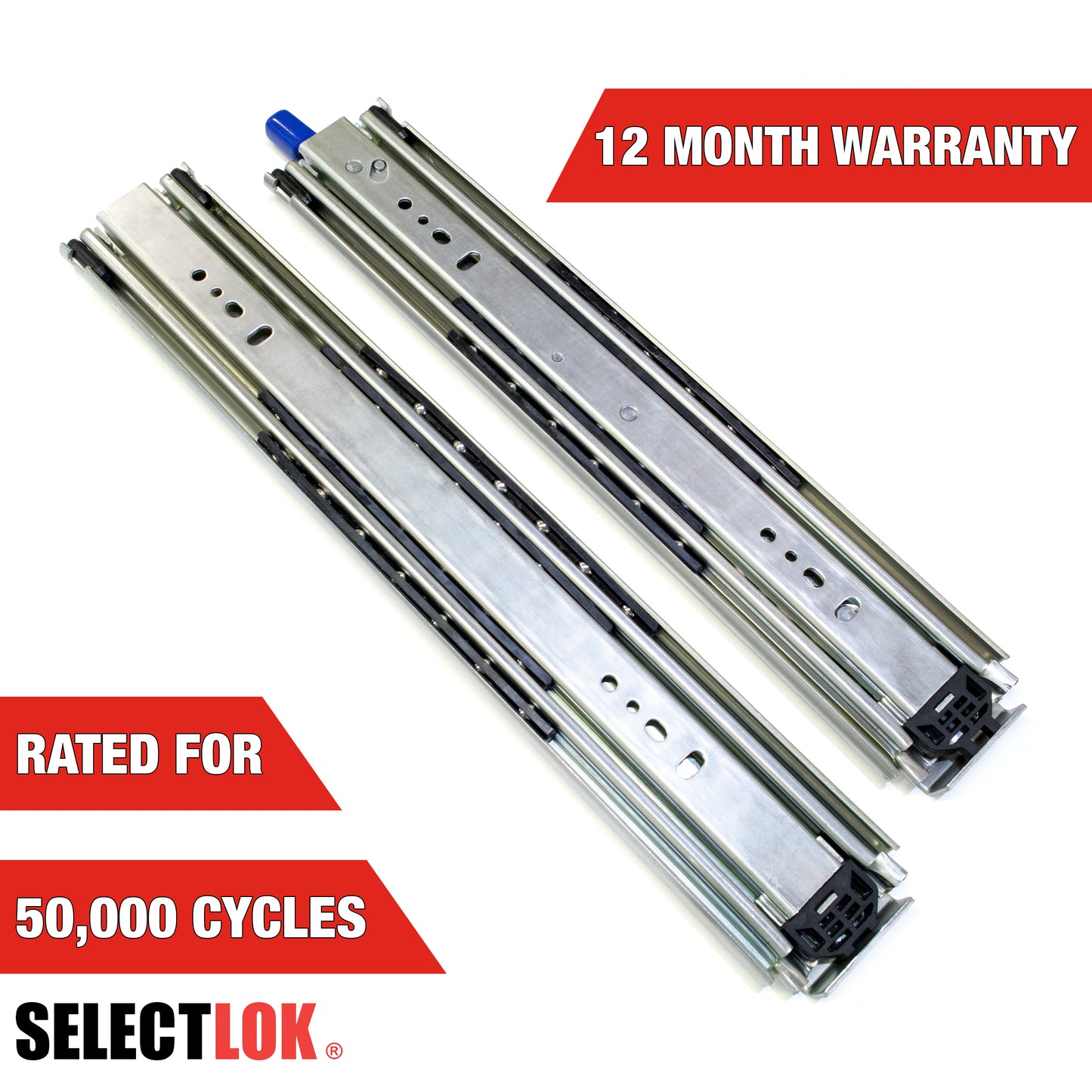 Pair Heavy Duty Drawer Slides 227kg