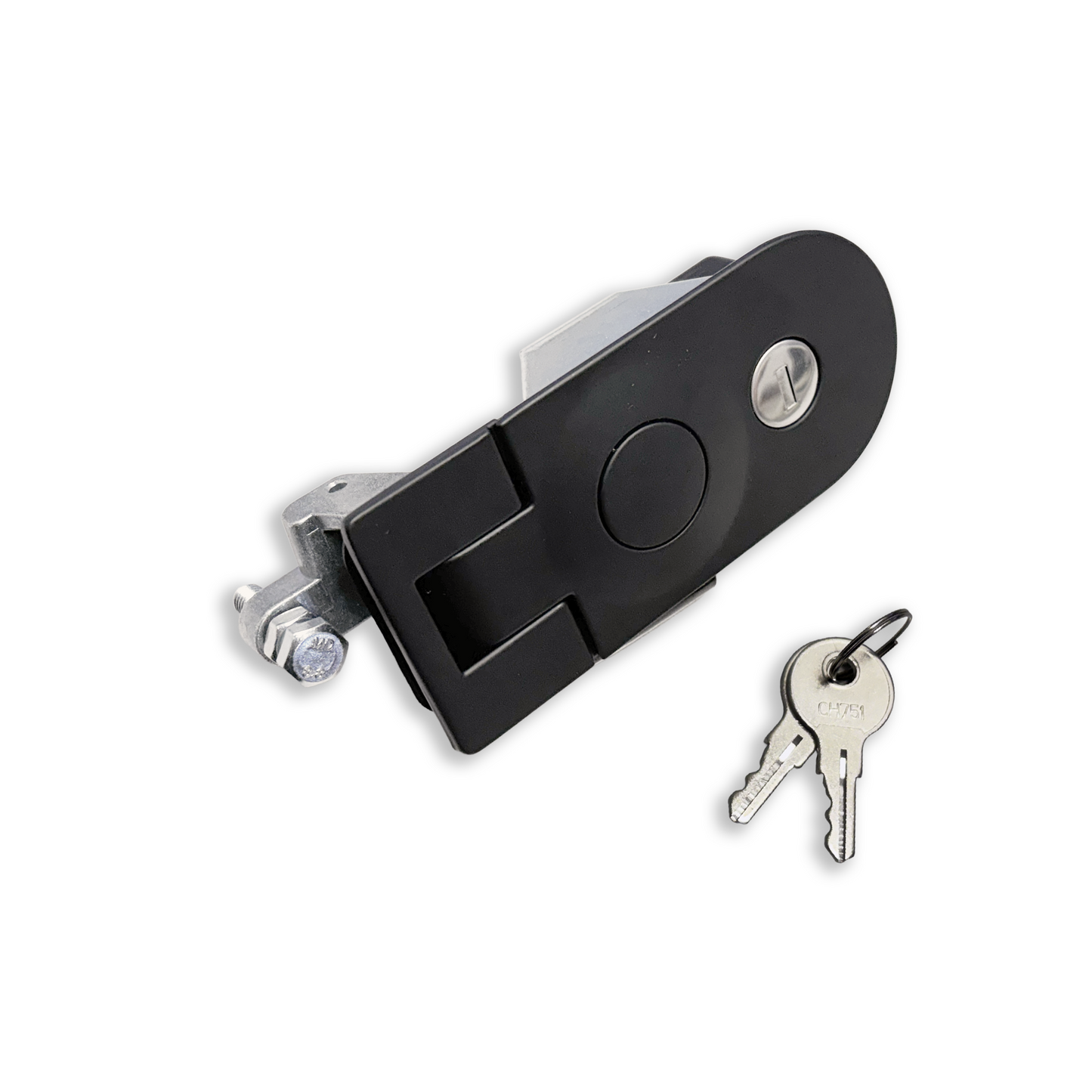 Round Push-Button Compression Latch - Large (Black)