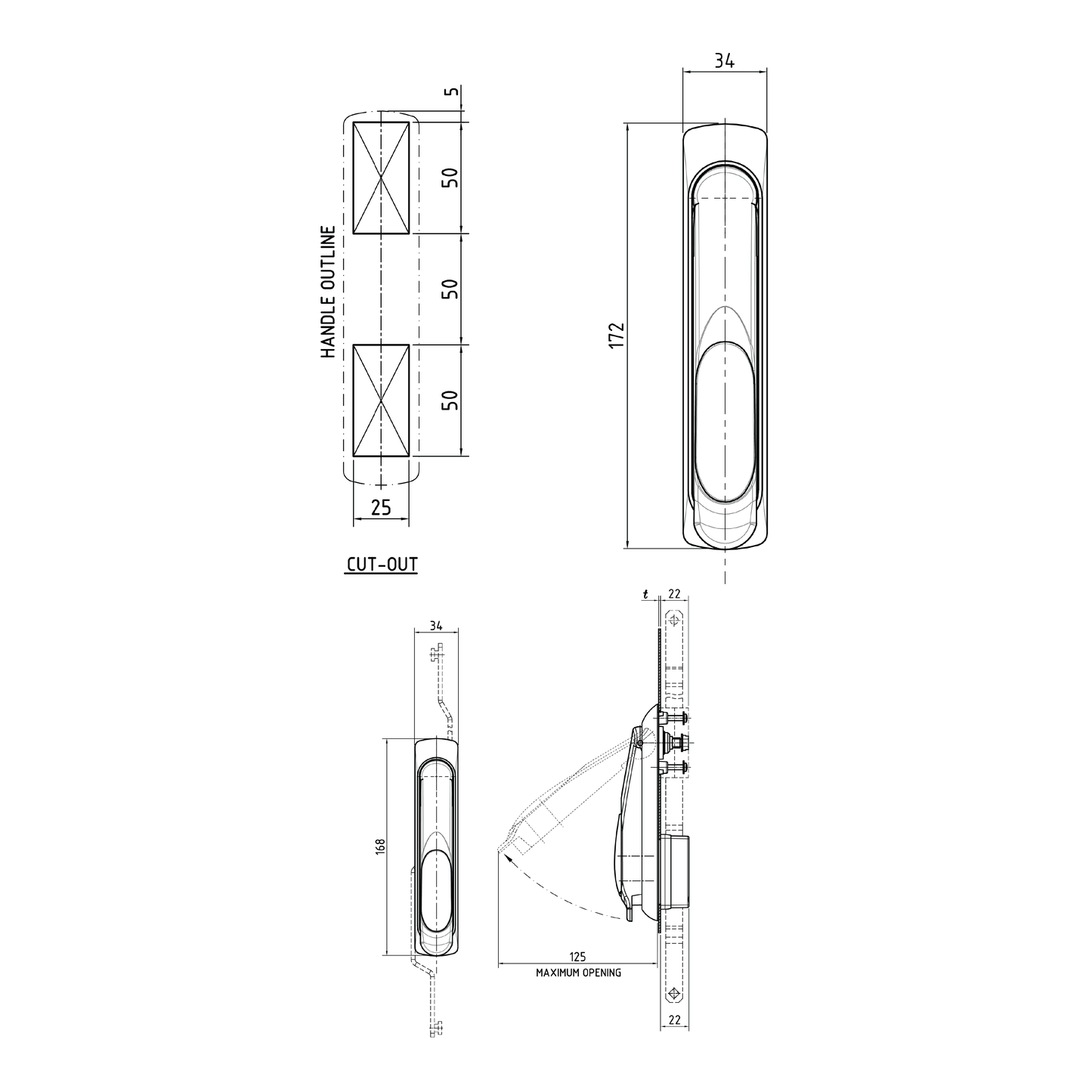 SwitchUp Swing Handle (IND-C Series) - Stainless Steel