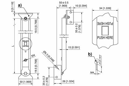 Dirak Telescopic Door Cover Stay