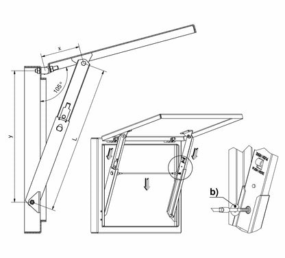 Dirak Telescopic Door Cover Stay