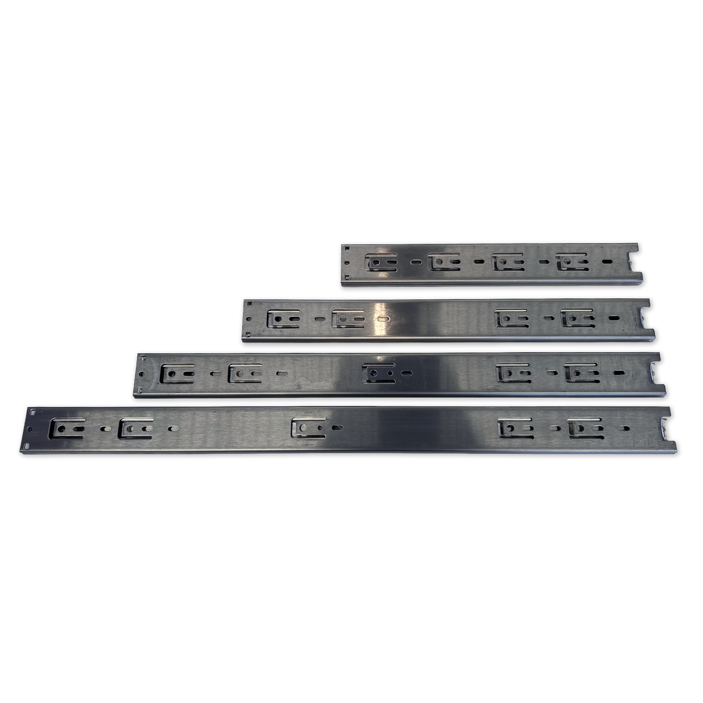 Light-Duty SS Drawer Slides - 45kg Rating (Pair / Stainless Steel)