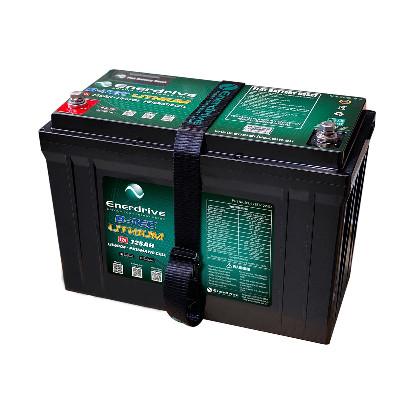 Enerdrive B-TEC 12V 125Ah G2 Lithium Battery