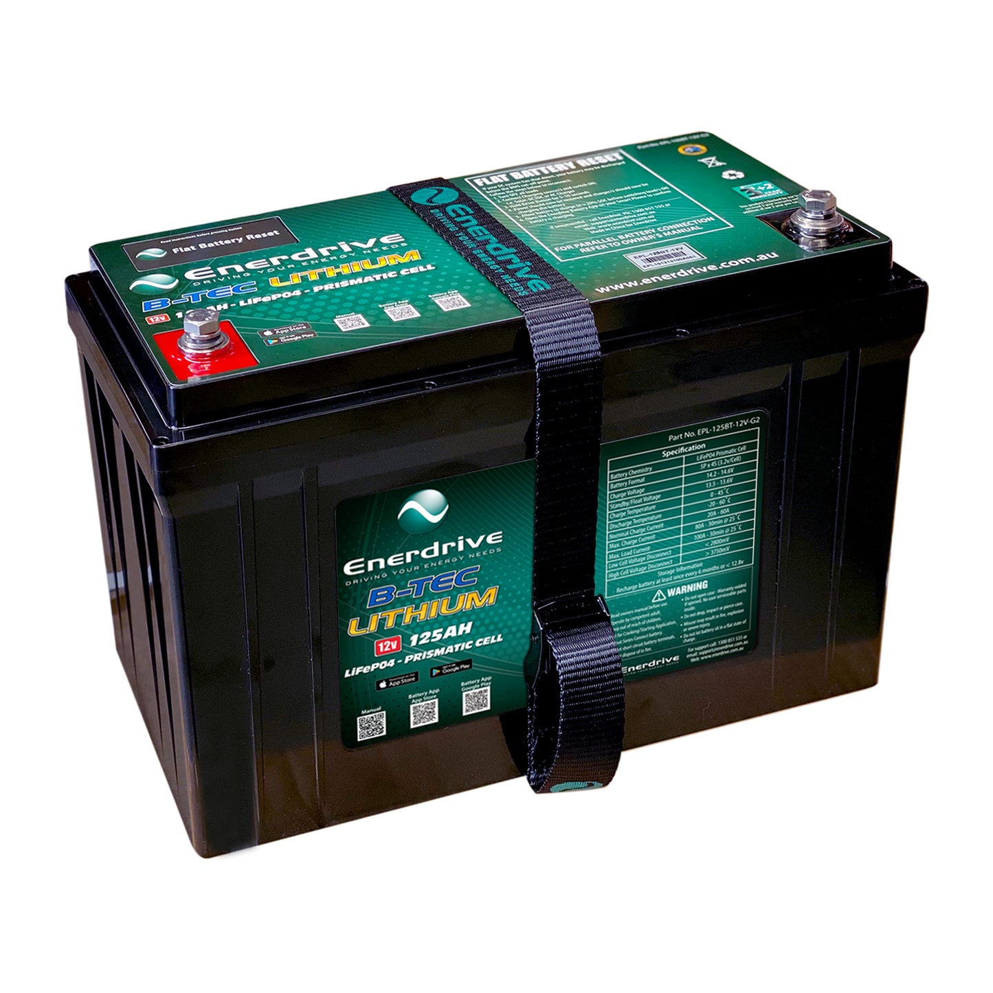 Enerdrive B-TEC 12V 125Ah G2 Lithium Battery