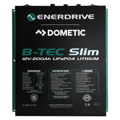 Enerdrive B-TEC 12V 200Ah Slimline Lithium Battery