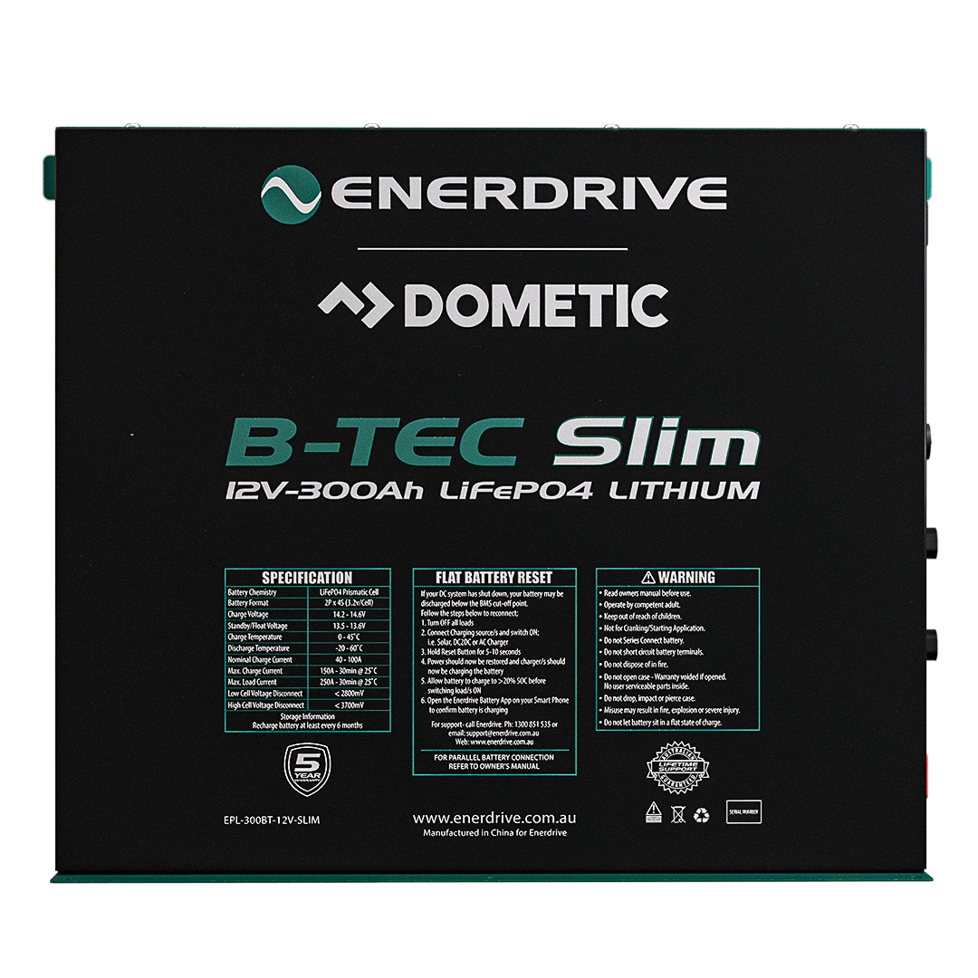 Enerdrive B-TEC 12V 300Ah Slimline Lithium Battery