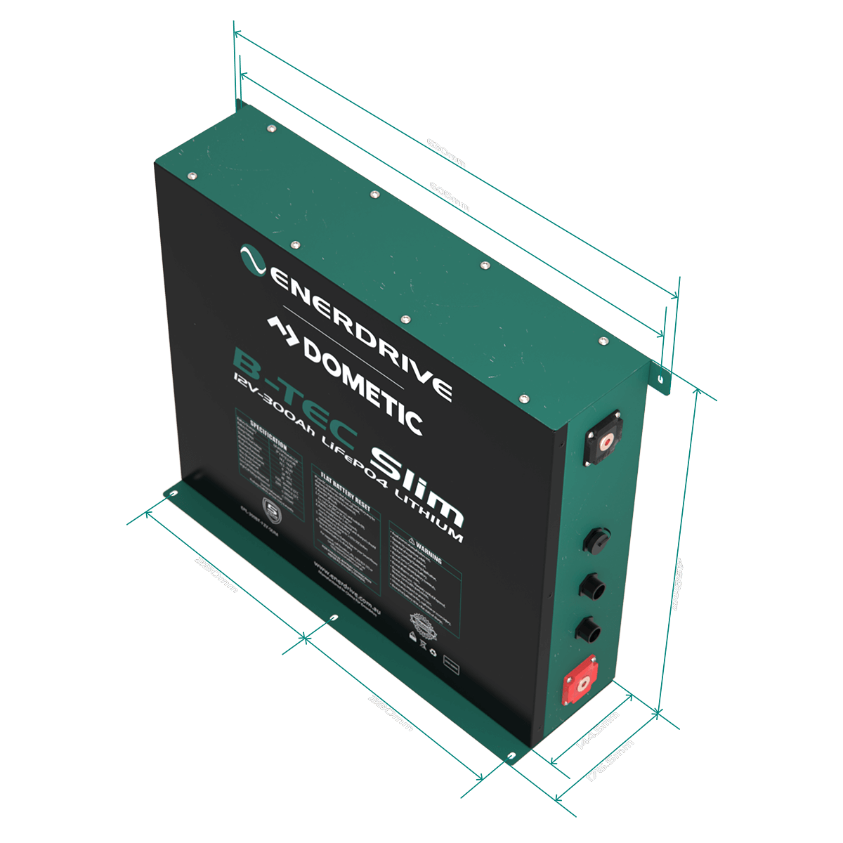 Enerdrive B-TEC 12V 300Ah Slimline Lithium Battery