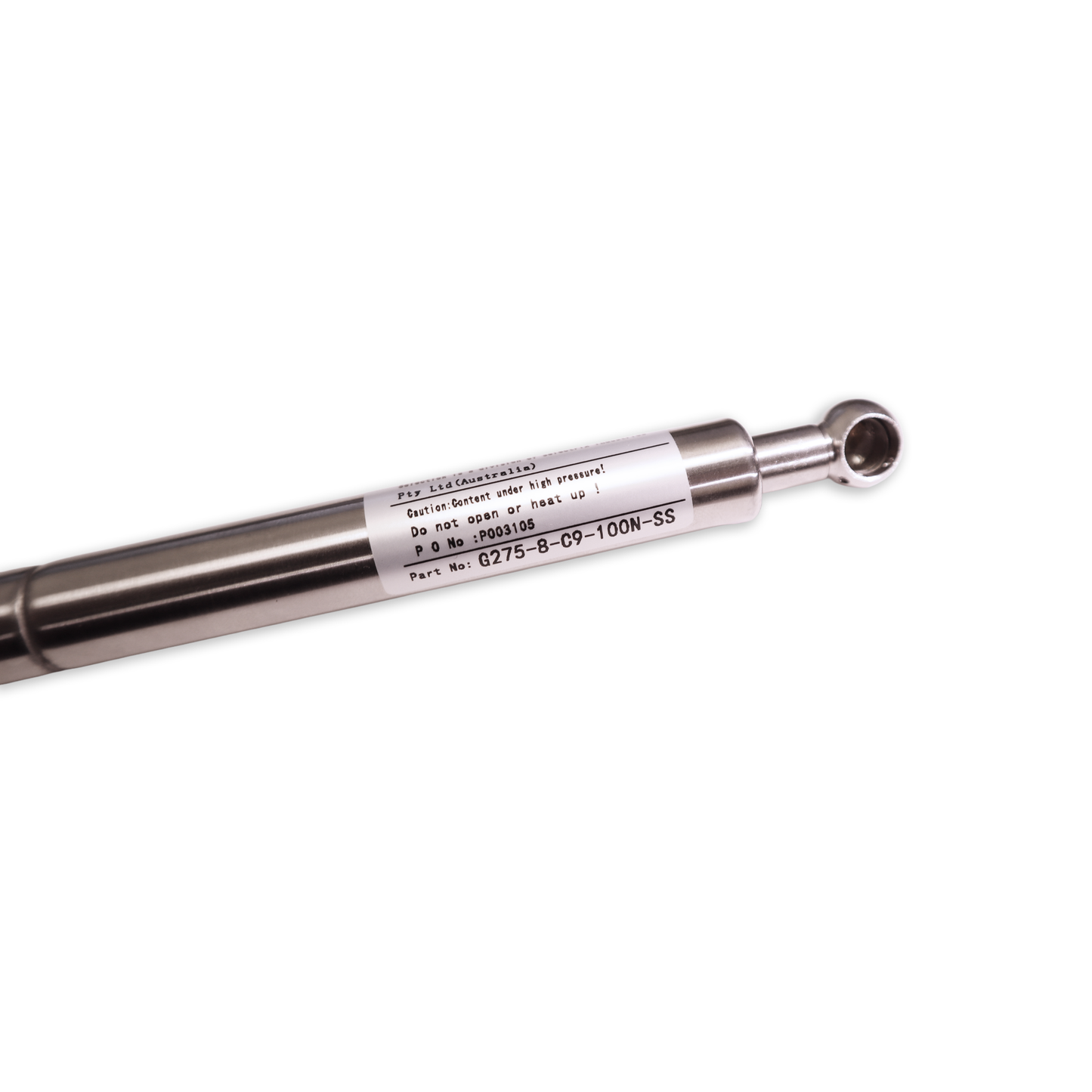 275mm, Medium-Duty Gas Struts (Stainless Steel)