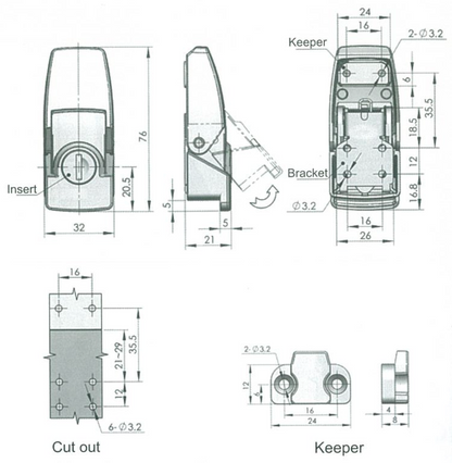 Key Lockable Toggle Latch - Small