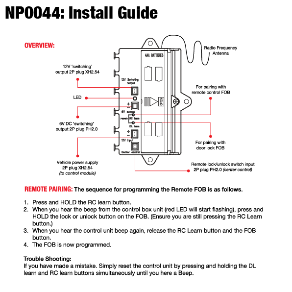 ELS | NP0044: Control Box Module (6V/12V Central Locking)