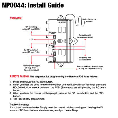 ELS | NP0044: Control Box Module (6V/12V Central Locking)