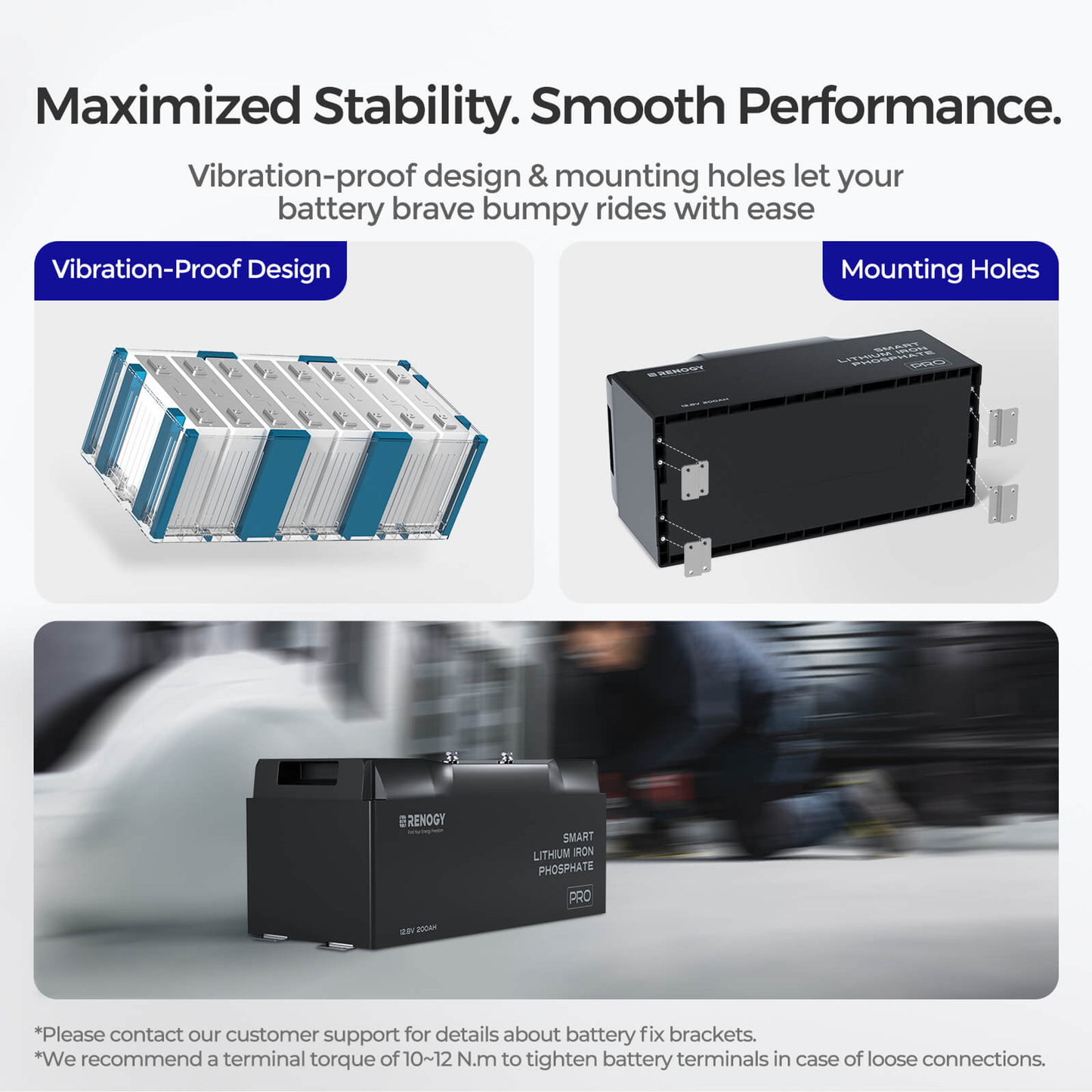 RENOGY PRO 12V 200A Smart Lithium Iron Phosphate Battery w/Self-Heating + Bluetooth
