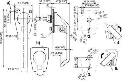 Dirak Padlockable L Handle - Stainless Steel