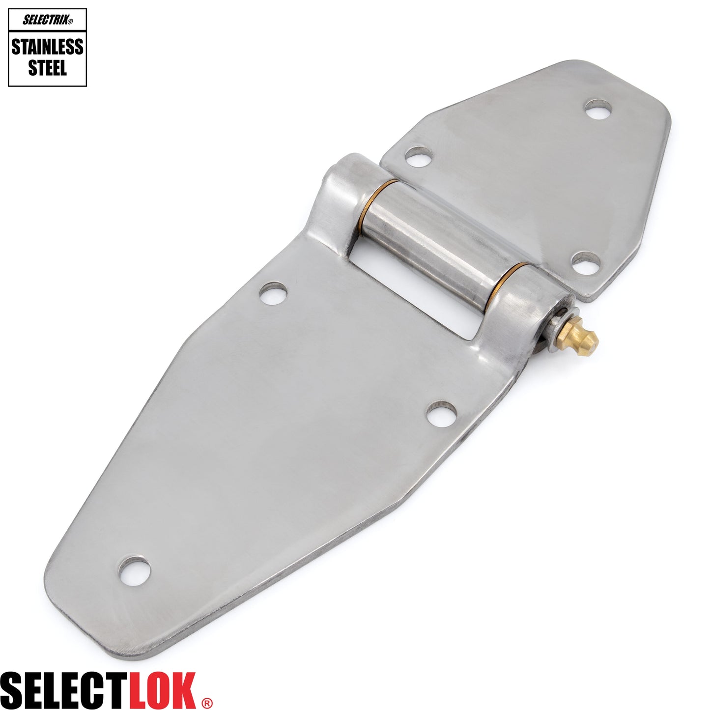 187mm Flat Door Hinge With Grease Nipple Stainless Steel - Selectlok