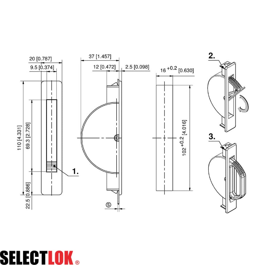 Revolving Pull Handle (Snapline) - Selectlok